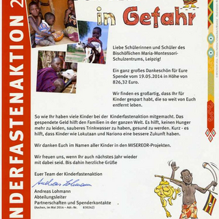 misereor2014 Montessori-Schulzentrum Leipzig - Neuigkeiten Grundschule 2014 - Kinderfastenaktion 2014